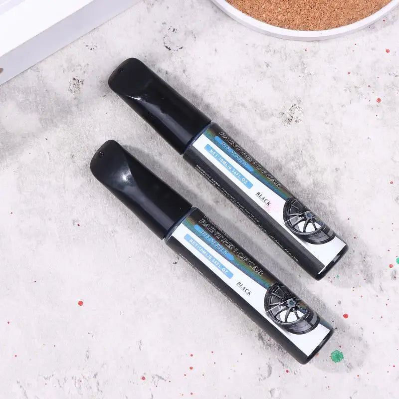 3Pcs/Black Wheel Scratch Repair Paint Marker Touch Up Pen for Car Alloy Rims Metal Surface Chip Mark Cleaner Tool