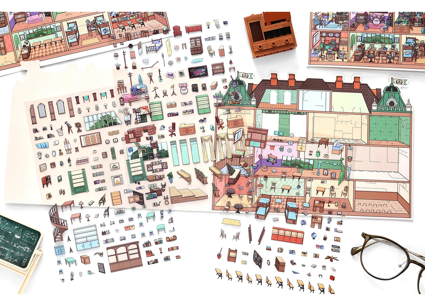 Kawaii College of Fine Arts 3D Candy Apartment Landscape Sticker  DIY Pocket Cabin Scene festival gift