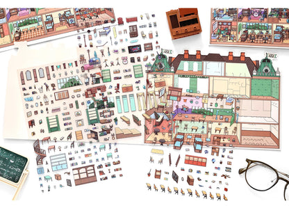 Kawaii College of Fine Arts 3D Candy Apartment Landscape Sticker  DIY Pocket Cabin Scene festival gift