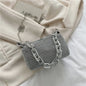 HOMEFISH Sparkling Rhinestone Bucket Bag, Chain Decor Party Clutch Purse, Female Mini Crossbody Bag