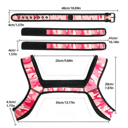 Pet Play Restraint Lingerie Set with Unisex Upper Body Harness Dog Hood Choker for Couple BDSM Fantasy Game Sex Toys