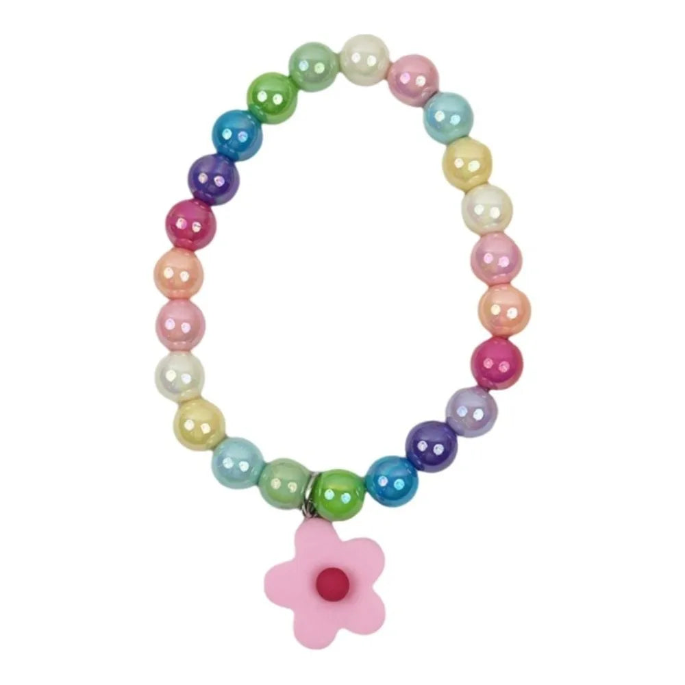 Cute Adjustable Beaded Cat Flower Pendant Candy Color Cat Pet Neck Chain Pet Jewelry Elastic Dog Cat Pet Collar Kitten Puppy