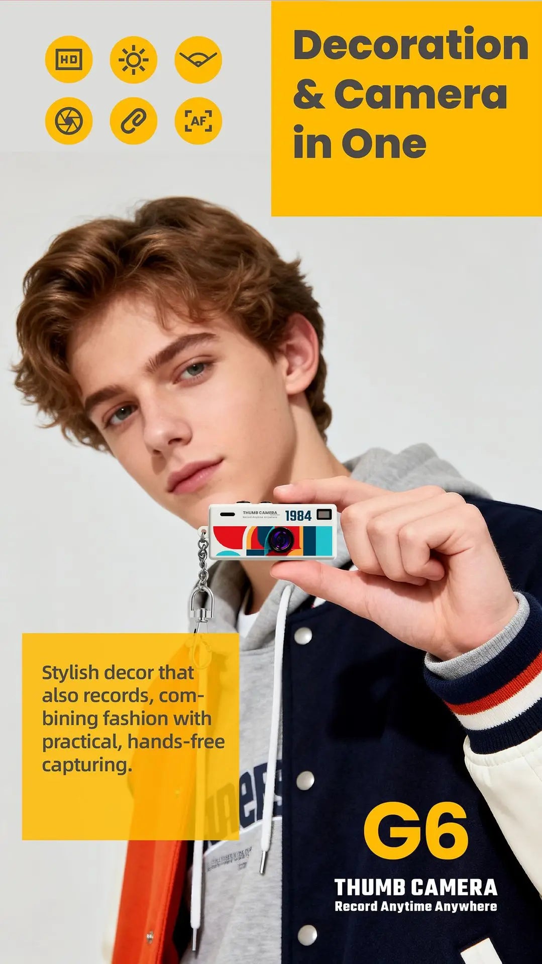 Mini Digital Camera 0.96 Inch Keychain Camera Retro Support Memory Card 1080P Very Small Camcorder Video Recorder with Flash