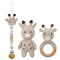 Baby Pacifier Clip Crochet Koalas Handbell Rattle Doll Teether Pacifier Chain Clips Set Dummy Chain Cartoon Teething Toy