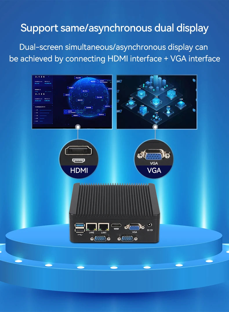 Helorpc Industrial Mini PC N2840/J2900 Support WIN10 LINUX with 2xGigabit LAN 5xUSB2.0 1xUSB3.0 4xDB9 COM 1xHDMI 1xVGA Computer