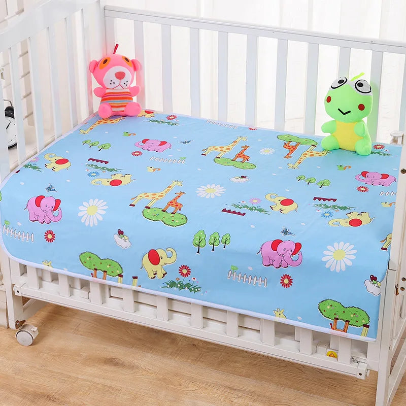 Crib Sheet Waterproof Baby Urine Changing Mat Cotton Reusable Infant Change Diaper Pad Cover Washable Newborn Bed Nappy Mattress