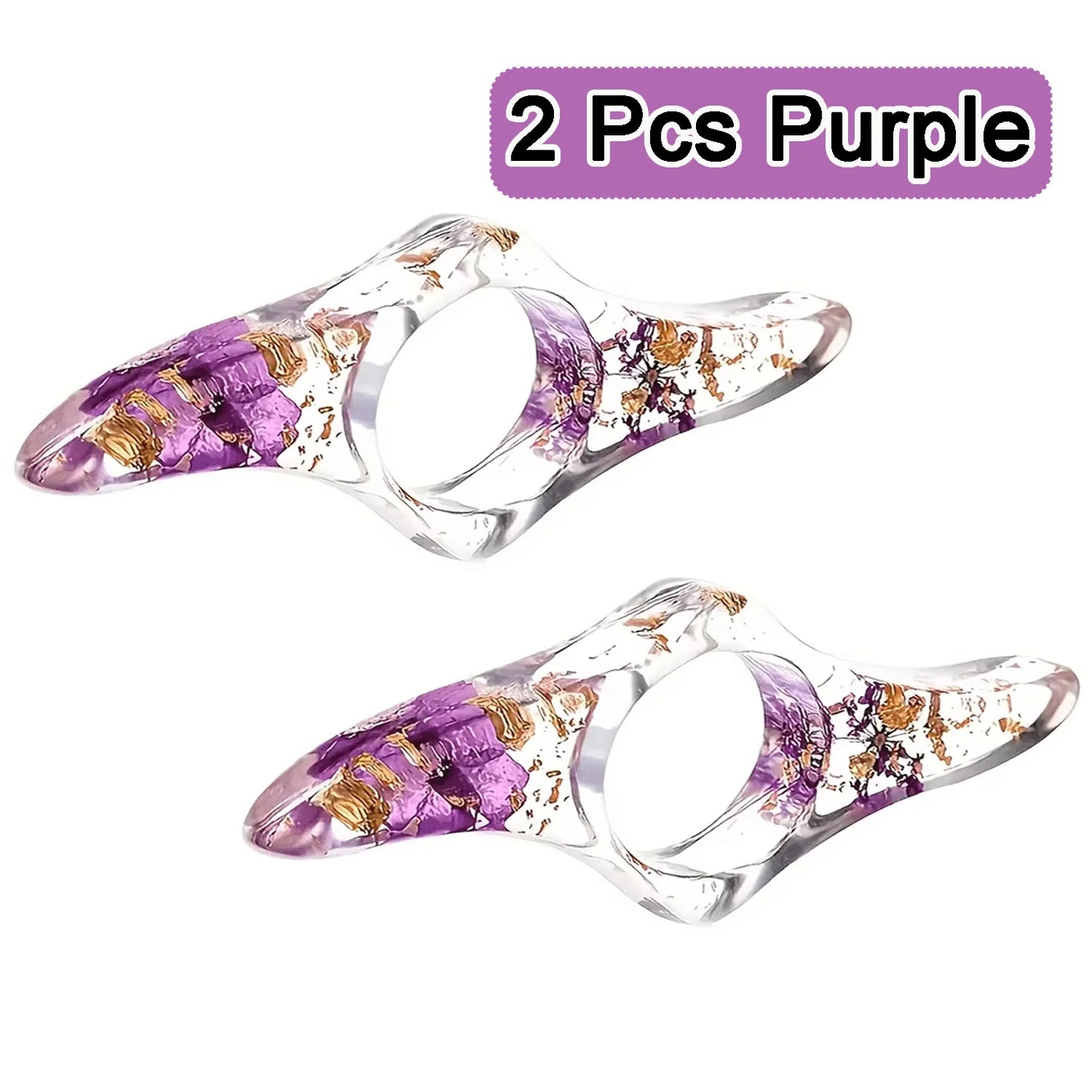 1/2/3 Pcs Dried Flower Resin Book Page Holders Colorful Clear Thumb Rings Book Page Holder Bookmark Gift for School Office Women