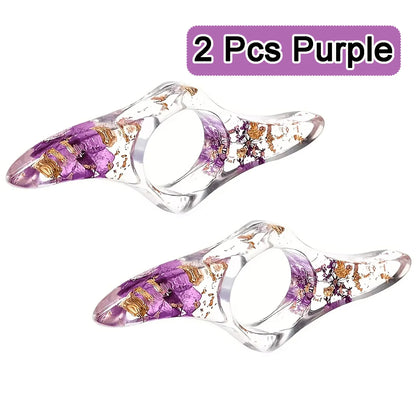 1/2/3 Pcs Dried Flower Resin Book Page Holders Colorful Clear Thumb Rings Book Page Holder Bookmark Gift for School Office Women