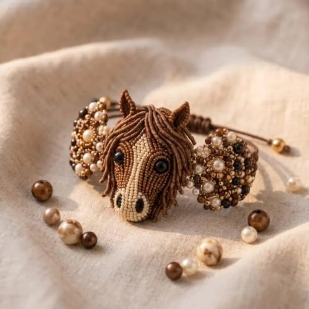 New 3D Design Beaded Bracelet Kit Animal Theme Cute Jewelry Making Set Bull Horse Shape DIY Beadwork Kit for Beginners