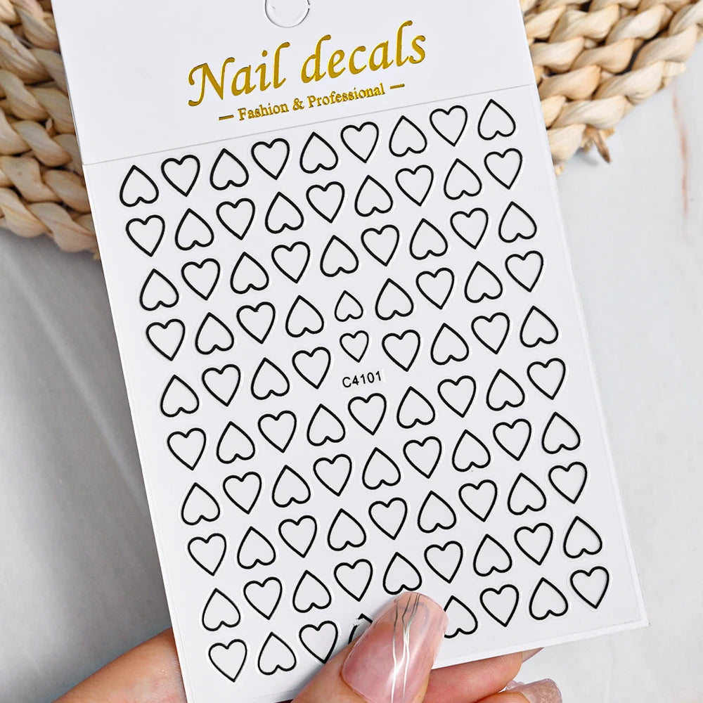 3D Metal Silver Flame Nails Stickers Gold Bronzing Stripe Lines Sliders Design Manicure French Nail Art Decoration Decal #Y2K