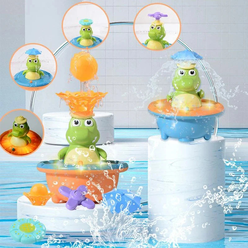 Baby Bath Toys, Glowing Crocodile Water Spray Toys, Multiple Water Spray Modes, Children's Bathroom Swimming Supplies Gifts