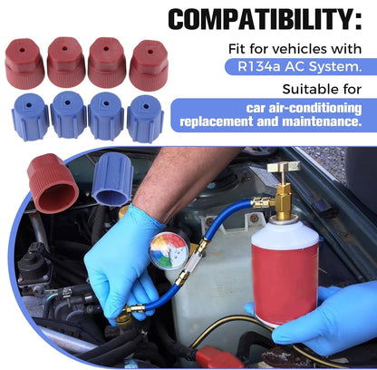 10pcs R134a Cap AC Caps 13mm & 16mm Air Conditioning Service AC System Charging Port Caps for Car Air-conditioning Replacement