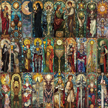 30pcs Stained Glass Tarot Bookmarks Unique Design Simple Creative Artistic Style Exquisite Craftsmanship Convenient Sticky Note