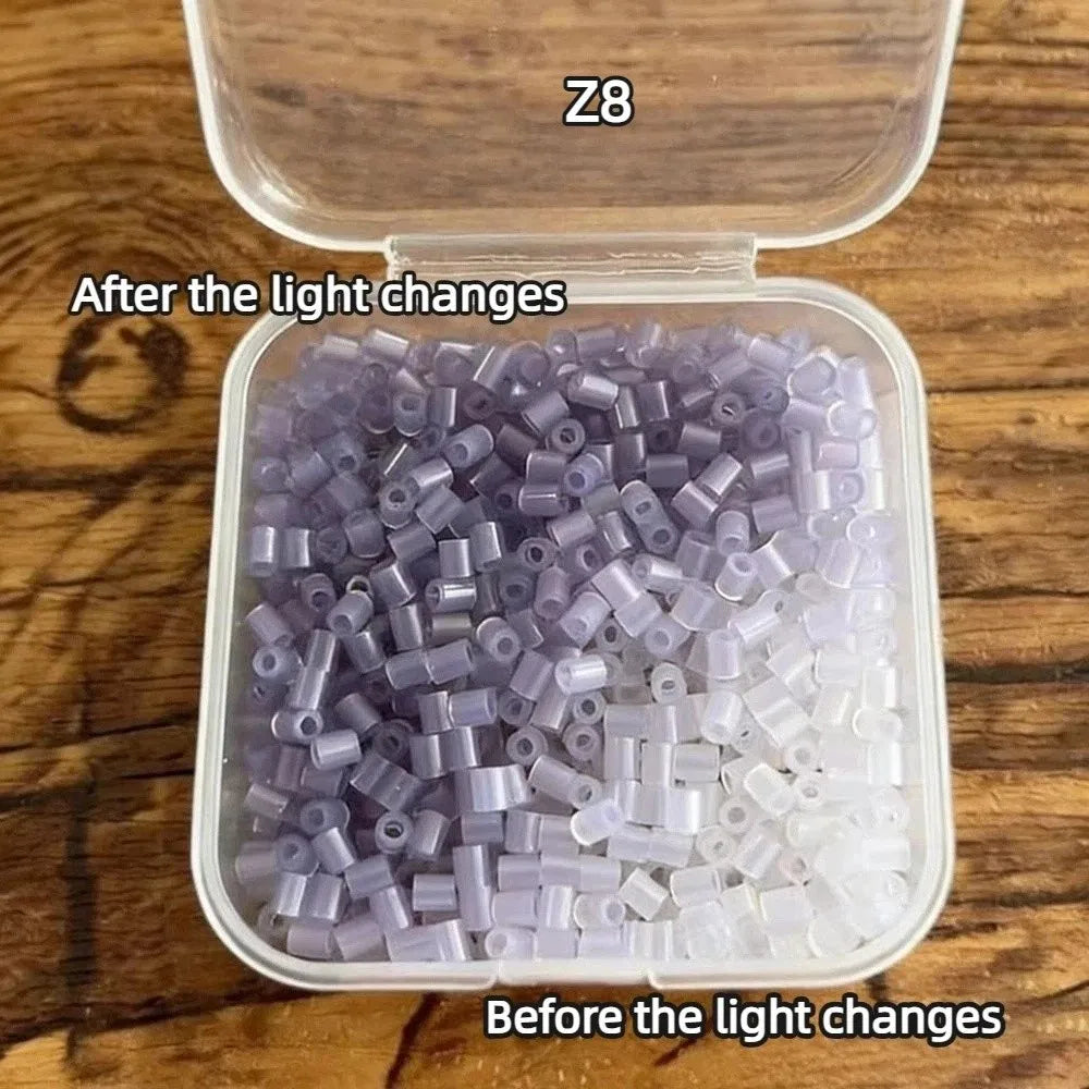5/8 Colors Color Change Fuse Beads Kit Light Change Temperature Change Perler Beads 2.6mm DIY Craft Melting Beads Gifts