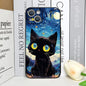 Artistic Black Cat Starry Night Phone Case For iPhone 17 16 15 14 13 12 Pro Max Mini 7 8 SE Plus Couple Cover Soft Shell Fundas
