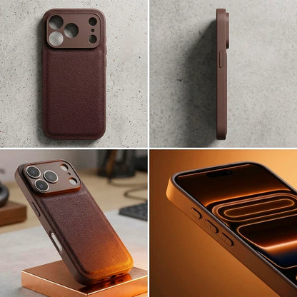 Business Moon Pit Texture Phone Case, Solid Color Full‑Coverage Shockproof Protective Cover for iPhone 17 Pro Max 16 15 14 13 12