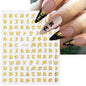 3D Glittery Gothic Letter Design Nail Art Stickers Uppercase Alphabet Letters Artistic Designs DIY Nail Art Decals Decoration #1