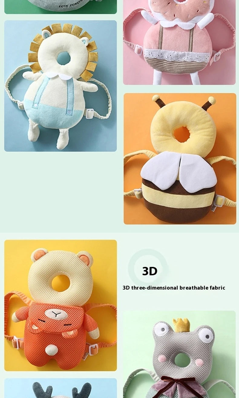 AIBEDILA Toddler Baby Head Protector Newborn Headrest Security Pillows Backpack Cartoon Kids Safe Learn to Walk Support Cushion