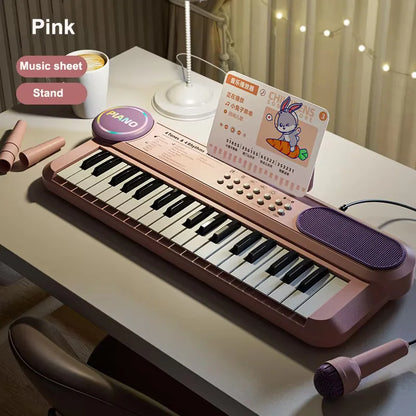 Children's Piano Keyboard 37 Keys Multifunctional Electronic Piano with Microphone Children's Early Education Educational Toys