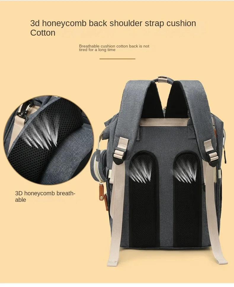 USB Mummy Bag Diaper Bag Baby Care Large Capacity Mom Backpack Mummy Maternity Wet Bags Waterproof Baby Pregnant Nappy Backpack