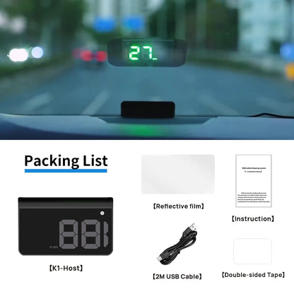 KWHUD HUD Head-up Display Car GPS Digital Speedometer Universal Speed Windshield Projector Plug&Play Auto Electronic Devices