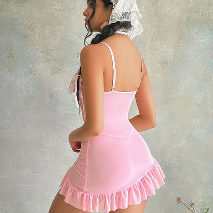 New Transparent Bra And Thong Underwear Set Women's Lingerie Night Dress Delicate Nightgown With Panties Steel Ring Push Up Bras