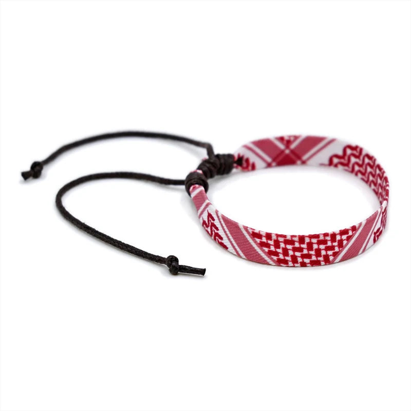 Geometric Polka Dot Palestine Bracelet for Men Women Hand Multicolor Weave Arabic Style Gaza Flag Jewelry Accessories