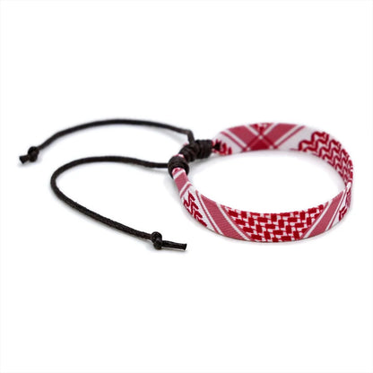 Geometric Polka Dot Palestine Bracelet for Men Women Hand Multicolor Weave Arabic Style Gaza Flag Jewelry Accessories