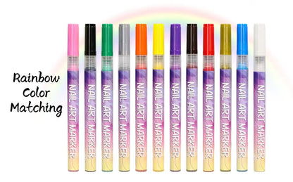 Nail Art Markers Customised Specialised Needle Tube Nail Art Pens Hand-Drawn Outline Pen Acrylic Paint Pen Set Acrylic Paintbrus
