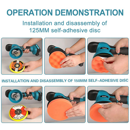 EAFC 6-Speed Cordless Car Polisher for Makita 21V Battery, Electric Auto Waxing Polishing Machine, Car Buffer Detailing Tool Kit