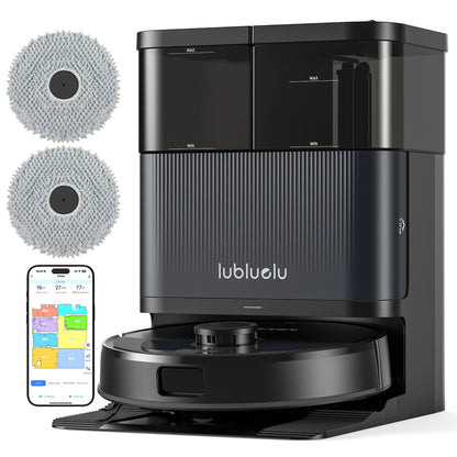 Lubluelu S1000 Robot Vacuum Mop with Self-Cleaning Station 11000Pa 75℃ Hot Water Wash Auto-Dry Carpet Boost Cleaning for Home