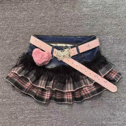 Casual American Vintage Mini Skirt For Women Y2K Subculture Punk Retro Style Sexy Slim Jean Skirts Party Outfits Teen Girls 2026