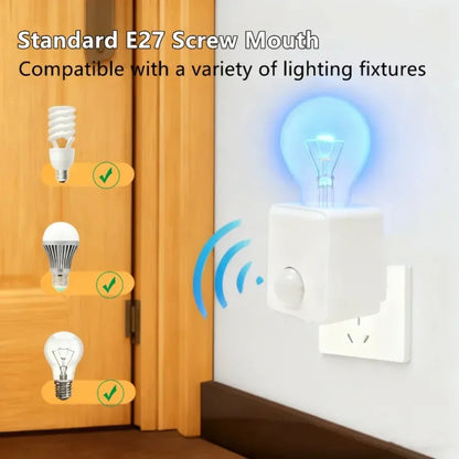 E27 PIR Motion Sensor Led Switch Lamp Base EU/US AC85-265V Plug Human Induction Light Bulb Holder Socket Adapter Converter