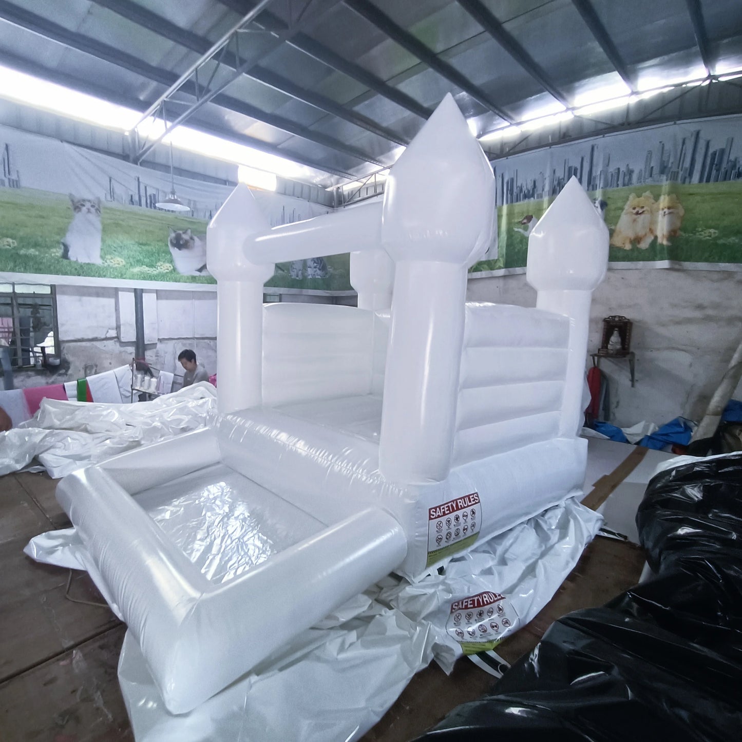 3x2.5M White Bouncer Wedding Birthday Event Jumping Mini Bounce House Commercial White Bounce House With Ball Pit Customized