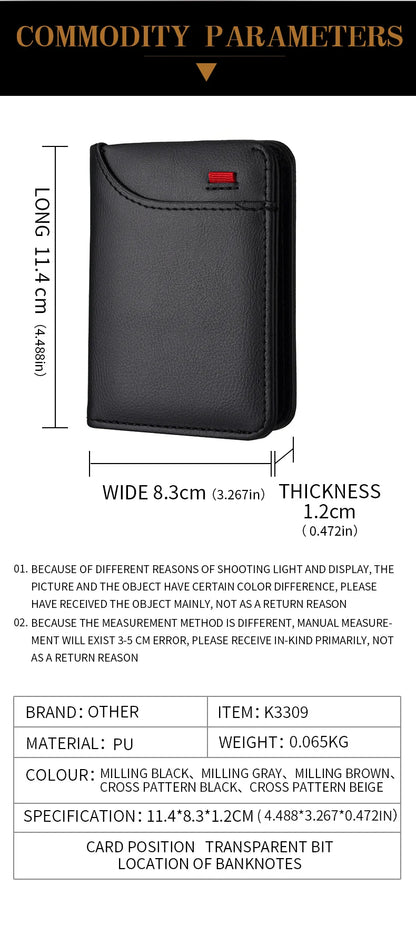 Men's Wallet Vertical Multi Card Small Wallet Driver's License Youth Mini Student Change Bag Card Bag