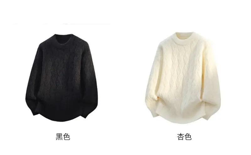 Warm Knitted Pullover 2025 New Winter Men's O-neck Casual Sweater High-quality Men's Pullover Clothing Size 4XL