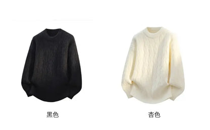 Warm Knitted Pullover 2025 New Winter Men's O-neck Casual Sweater High-quality Men's Pullover Clothing Size 4XL