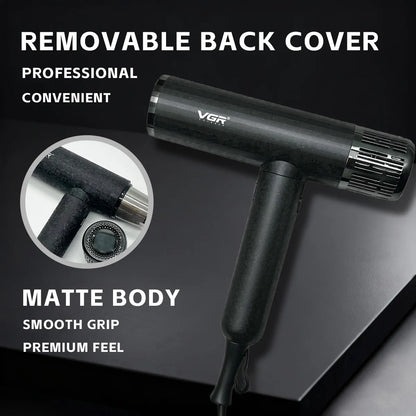 VGR Hair Dryer Professional Powerful Hair Dryer Low Noise Blow Dryer Leafless Electric Hair Blower Barber Salon Tools V-640HD