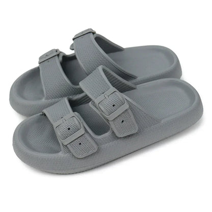 Women Summer Sandals Bathroom Home Slippers Outdoor Beach Slides Cloud Casual Soft Flip Flops Non Slip Men Male House New 2025