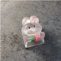 Cute Cartoon Transparent Strawberry Rabbit Keycap DIY Handmade Personalized Mechanical Keyboard Dedicated PBT Keycap