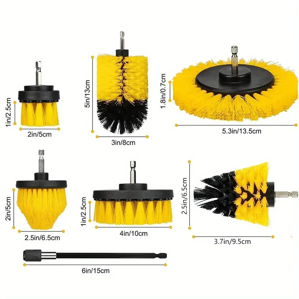 Electric Drill Brush Attachment Set Power Scrubber Brush Car Polisher Kitchen Bathroom Cleaning Kit Toilet Cleaning Tools
