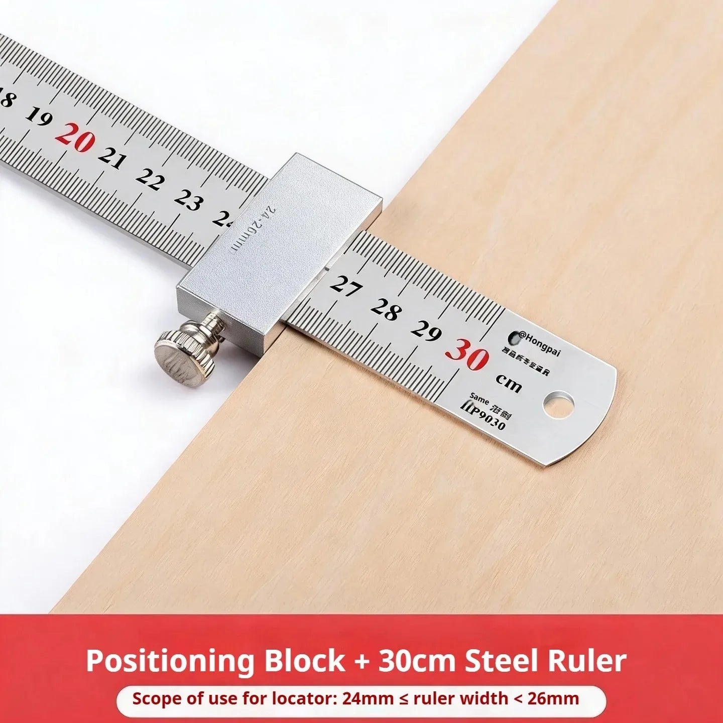 New Protable Accurate positioning Woodworking Tools Carpentry Steel Ruler Positioning Limit Block Measuring Marking Gauge