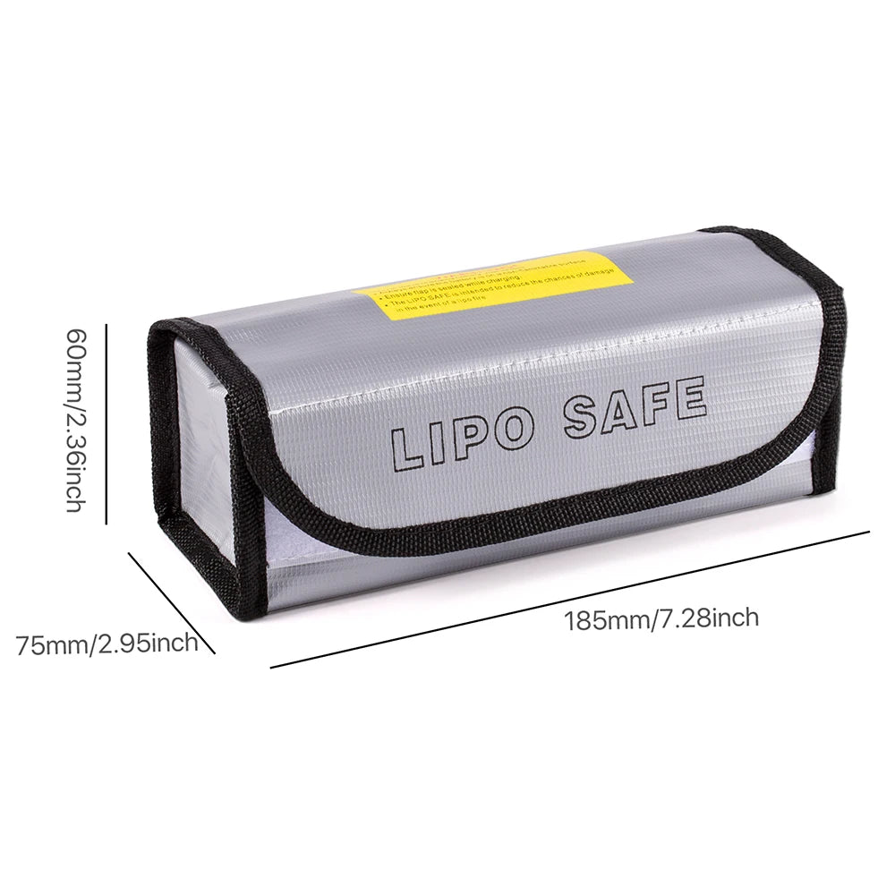 Lipo Guard Safety Bag Fireproof Explosion-Proof Portable Lipo Safety Bag 215*115*155mm for RC FPV Racing Drone Car Battery Safe