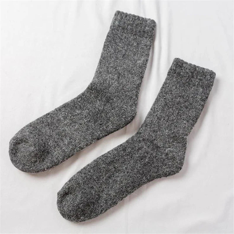 Socks Men Super Thicker Solid Sock Merino Wool Rabbit Socks Against Cold Snow Russia Winter Warm Funny Happy Male Socks