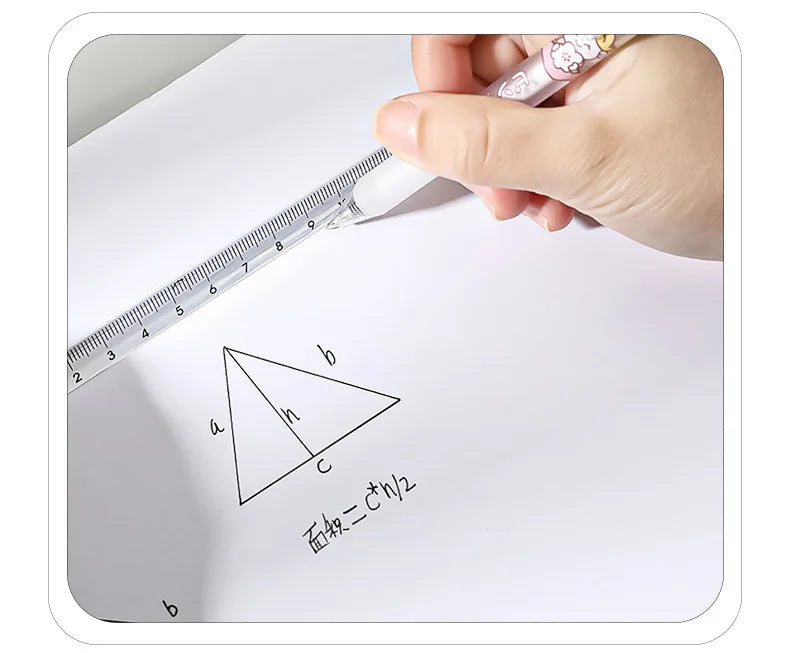 15cm /20 Cm Simple Transparent Triangular Straight Ruler Kawaii Tools Stationery Cartoon Drawing Gift Office School Measuring