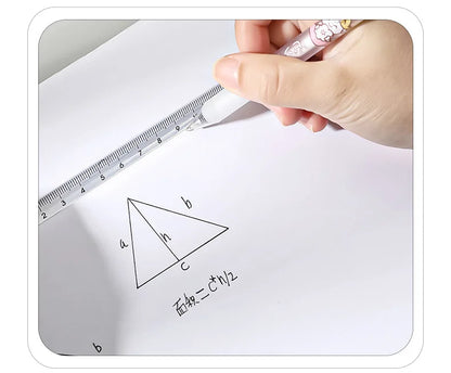 15cm /20 Cm Simple Transparent Triangular Straight Ruler Kawaii Tools Stationery Cartoon Drawing Gift Office School Measuring
