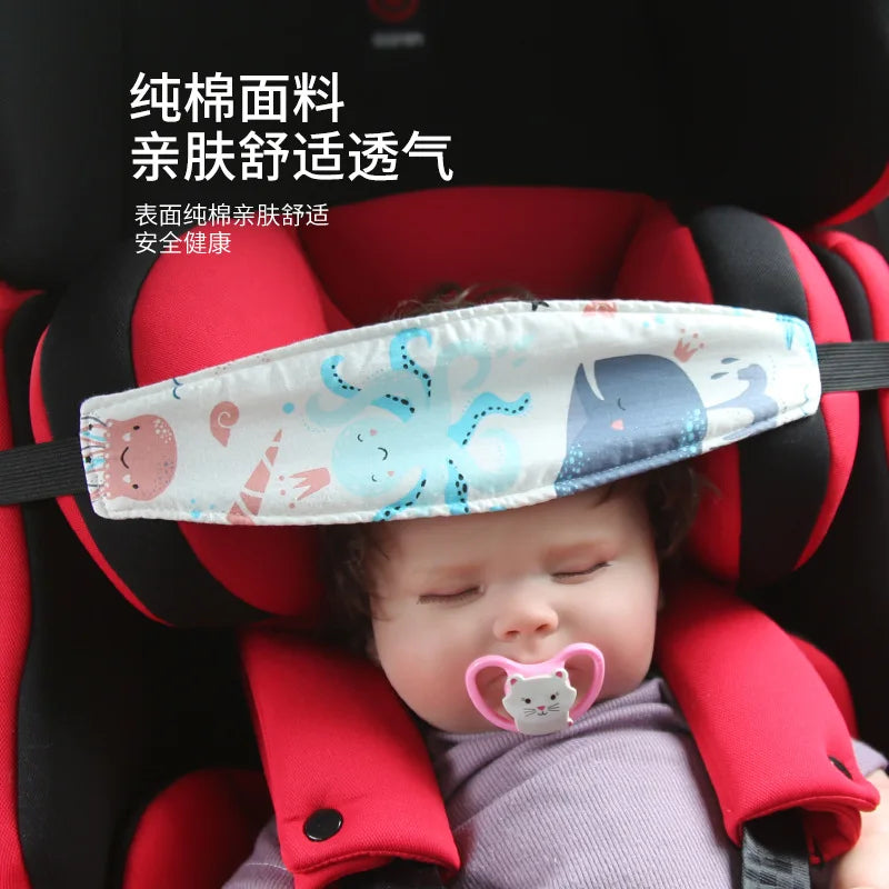 Baby Carseat Head Support Adjustable Infant Stroller Neck Relief Strap Pillow Fastening Belt Headrest  Toddler Sleep Positioner