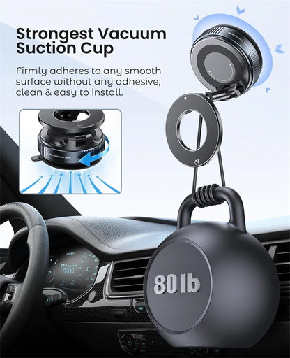 Car Phone Magnetic Stand Mechanical Vacuum Suction Cup Rotate 360° Magnetic Adsorption Bracket Navigation Universal Holder