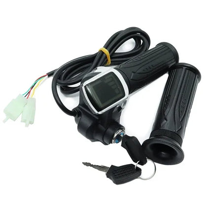 24V/36V/48V Electric Bike Twist Grip Throttle with LCD Battery Display Electric Bicycle Throttle Grip with Power Indicator