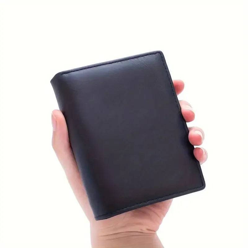 Mens Wallet Genuine Leather RFID Blocking Vintage Vertical Short Credit Card Holder Coin Purse Money Bag Slim Travel Gift
